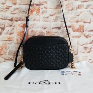 Coach Signature Leather Camera Bag
